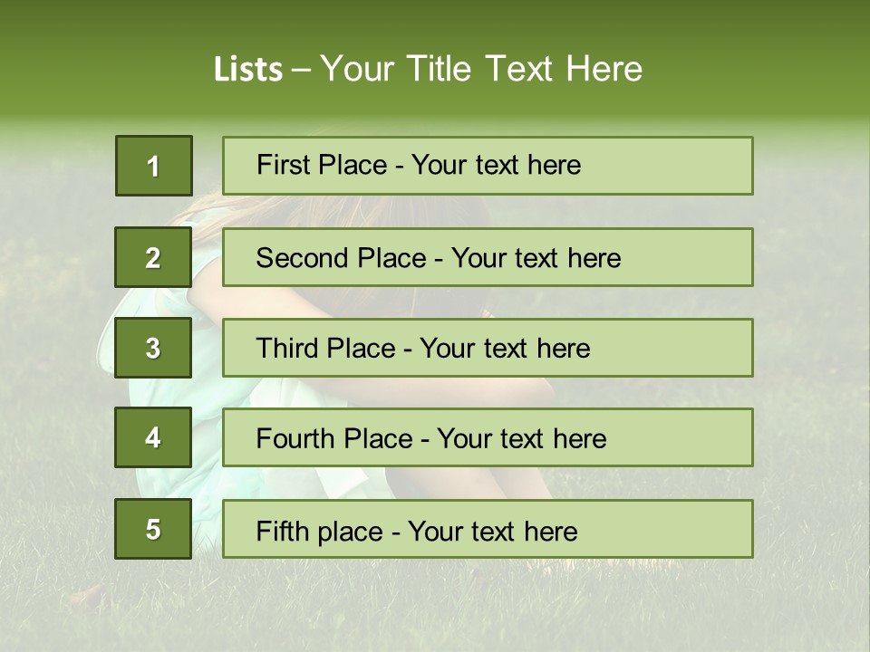 A Pouty Child In A Field. PowerPoint Template