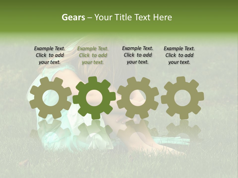 A Pouty Child In A Field. PowerPoint Template