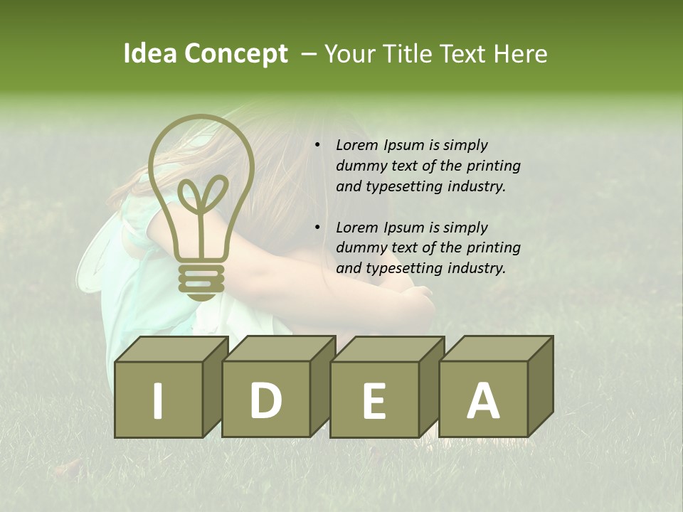 A Pouty Child In A Field. PowerPoint Template