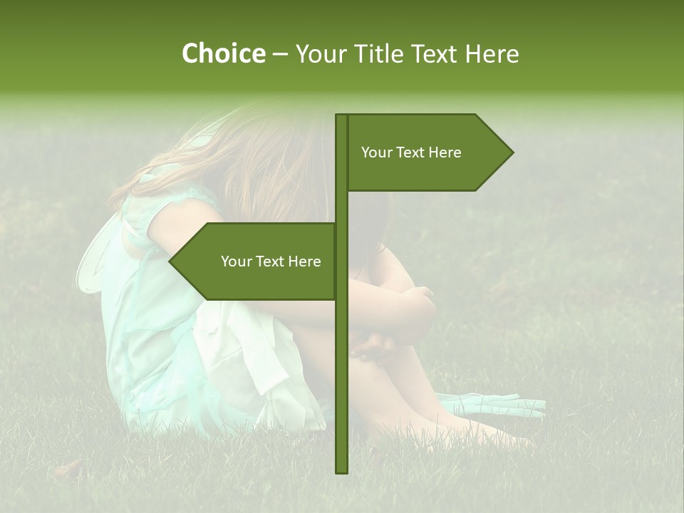 A Pouty Child In A Field. PowerPoint Template