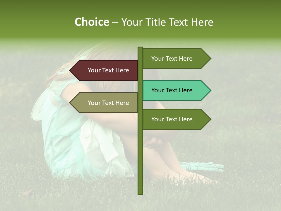 A Pouty Child In A Field. PowerPoint Template