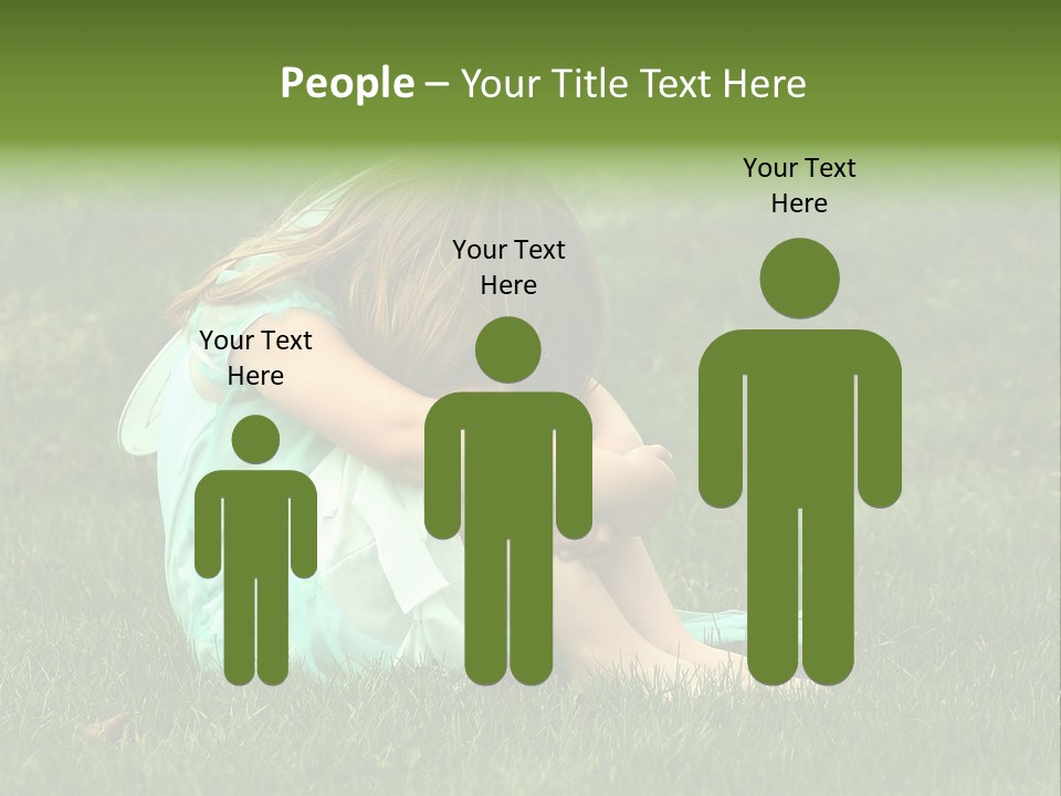 A Pouty Child In A Field. PowerPoint Template