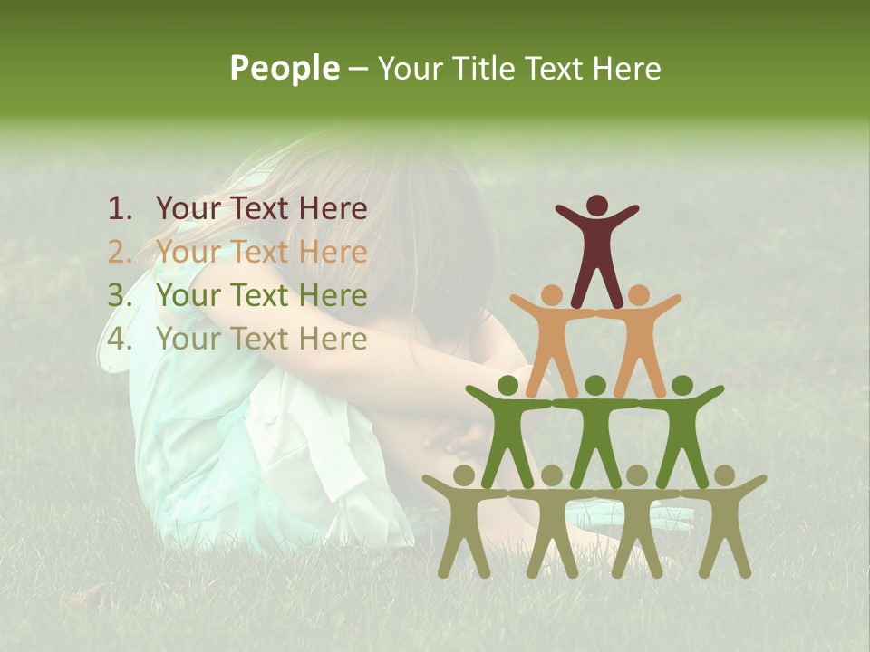 A Pouty Child In A Field. PowerPoint Template