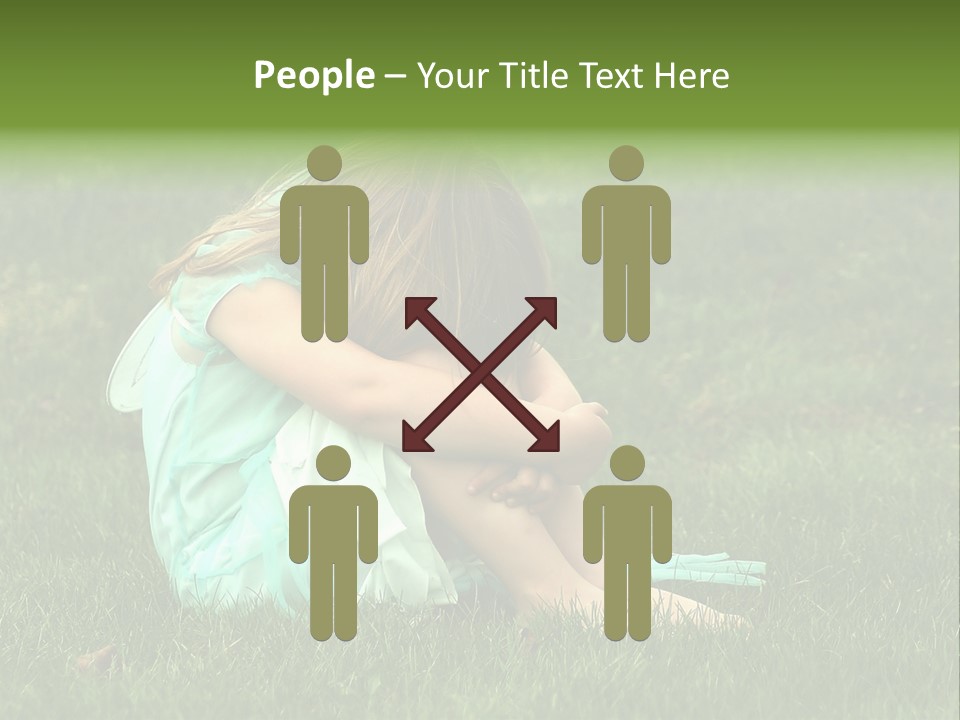 A Pouty Child In A Field. PowerPoint Template