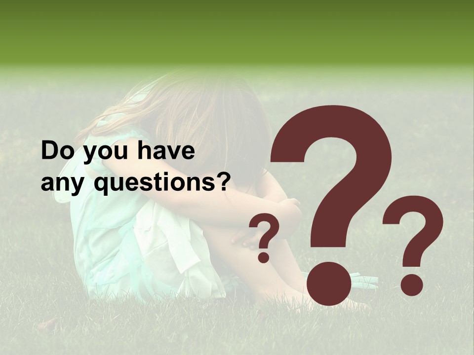 A Pouty Child In A Field. PowerPoint Template