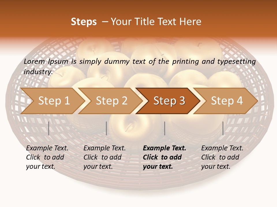 Golden Apples In Blank Basket On White Background PowerPoint Template