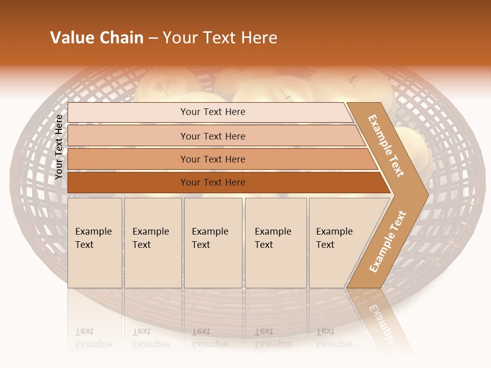 Golden Apples In Blank Basket On White Background PowerPoint Template