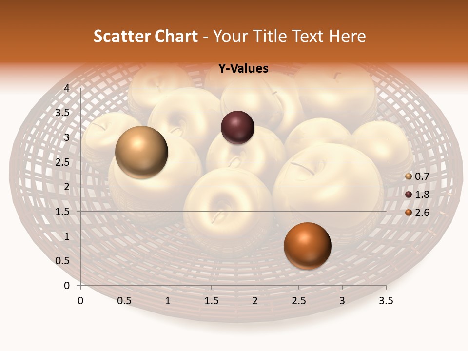 Golden Apples In Blank Basket On White Background PowerPoint Template