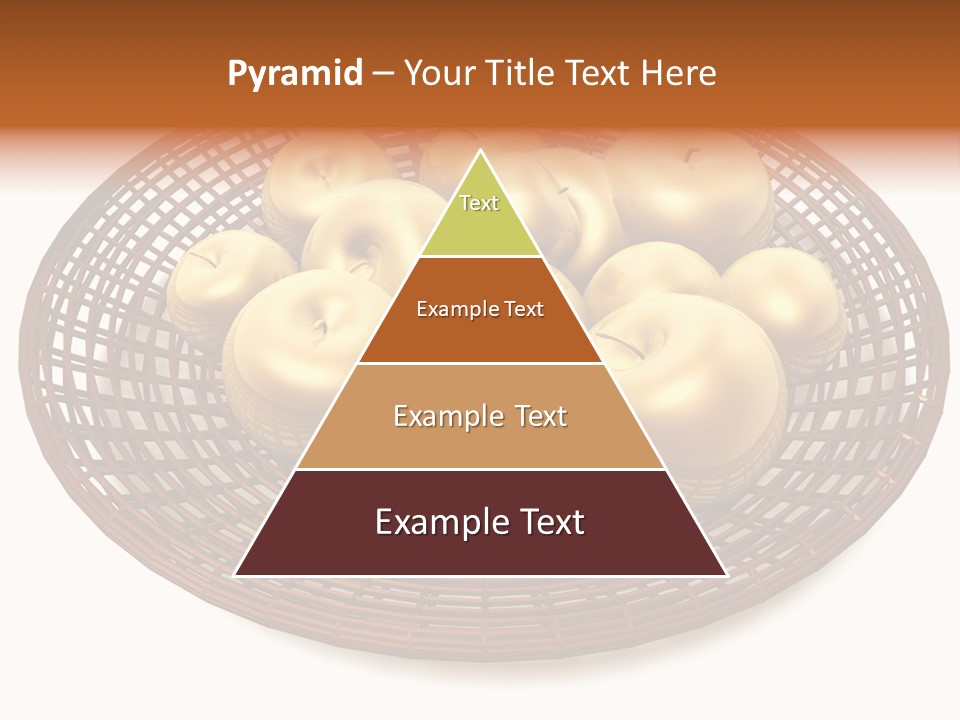 Golden Apples In Blank Basket On White Background PowerPoint Template