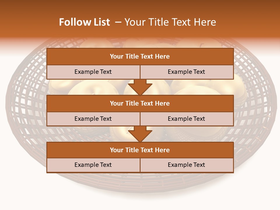 Golden Apples In Blank Basket On White Background PowerPoint Template