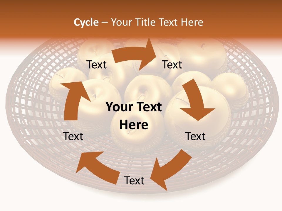 Golden Apples In Blank Basket On White Background PowerPoint Template