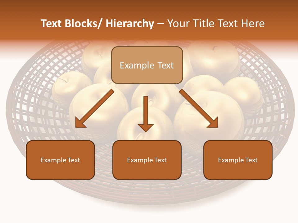 Golden Apples In Blank Basket On White Background PowerPoint Template