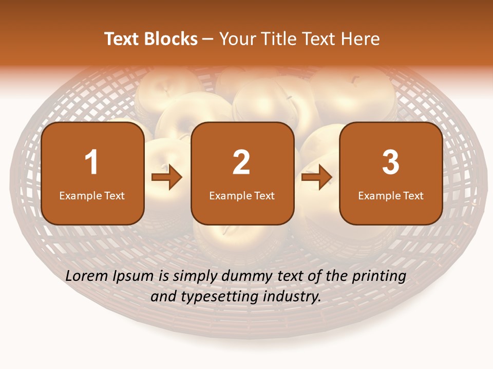 Golden Apples In Blank Basket On White Background PowerPoint Template