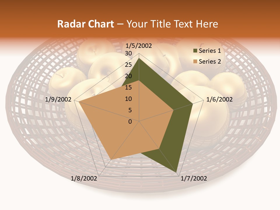 Golden Apples In Blank Basket On White Background PowerPoint Template
