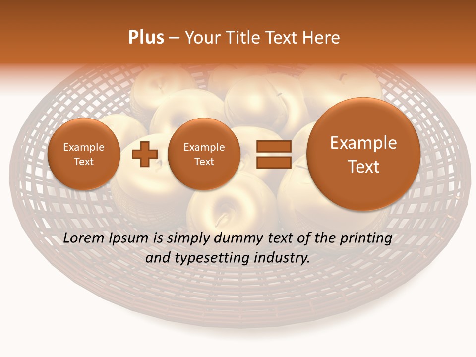 Golden Apples In Blank Basket On White Background PowerPoint Template