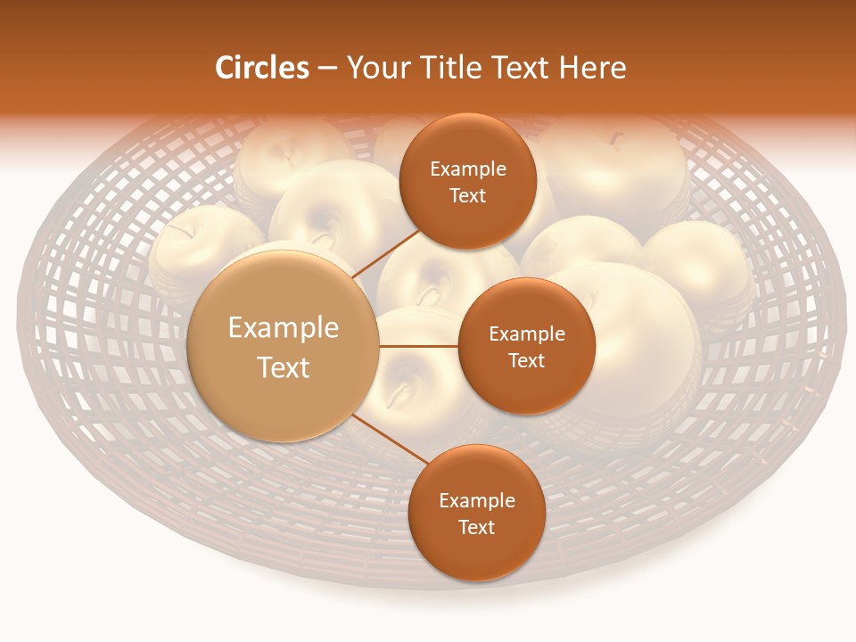 Golden Apples In Blank Basket On White Background PowerPoint Template