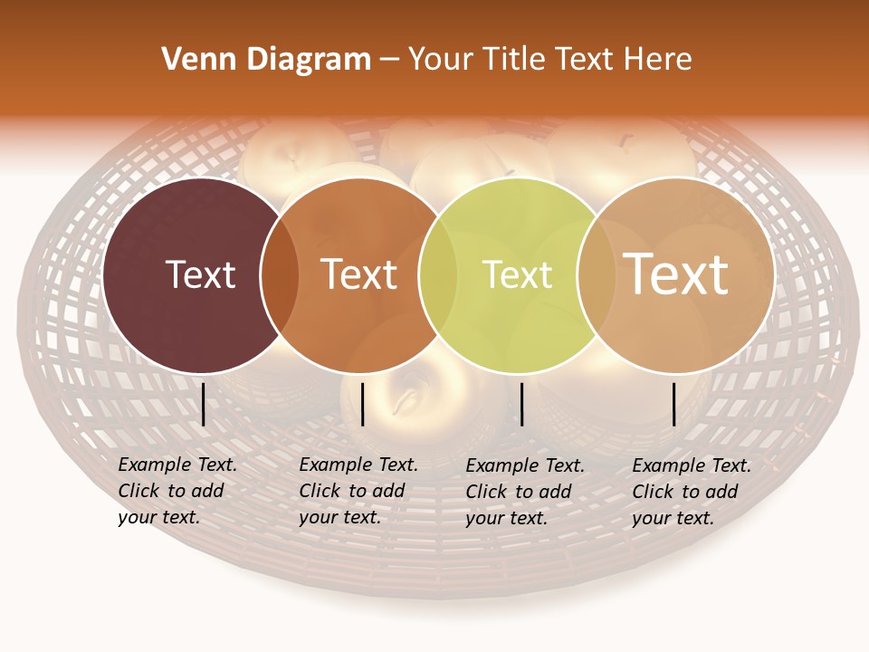 Golden Apples In Blank Basket On White Background PowerPoint Template