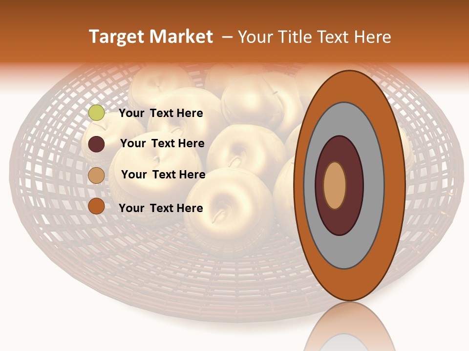Golden Apples In Blank Basket On White Background PowerPoint Template