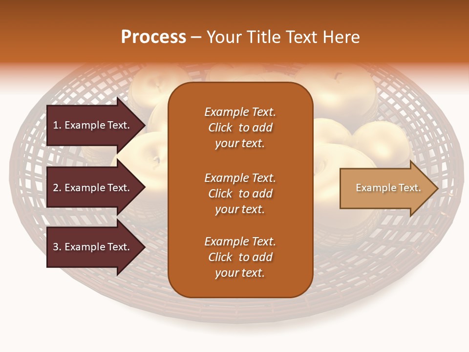 Golden Apples In Blank Basket On White Background PowerPoint Template