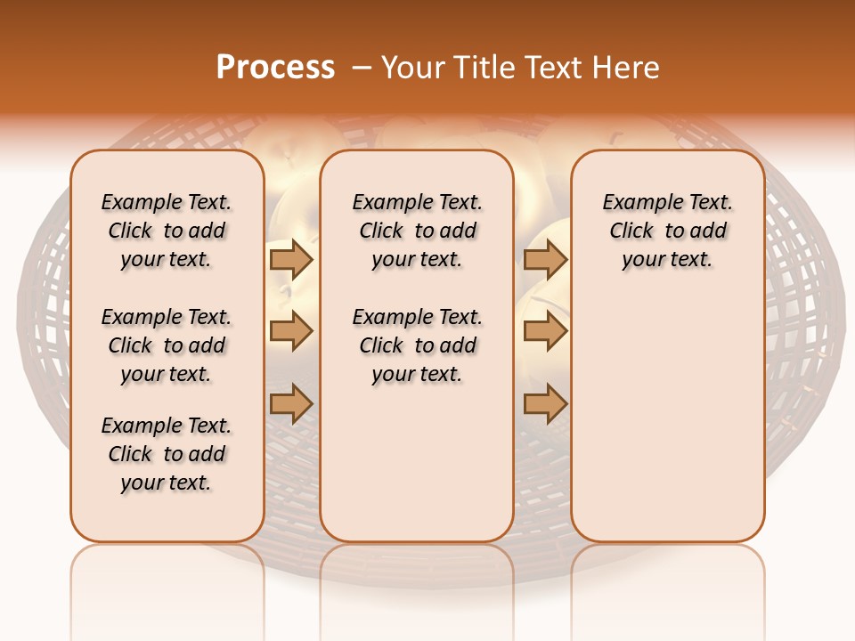 Golden Apples In Blank Basket On White Background PowerPoint Template