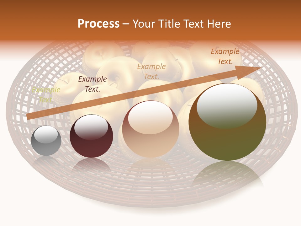 Golden Apples In Blank Basket On White Background PowerPoint Template