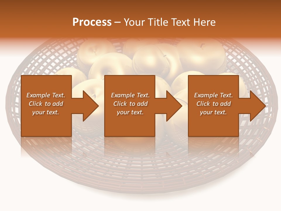 Golden Apples In Blank Basket On White Background PowerPoint Template