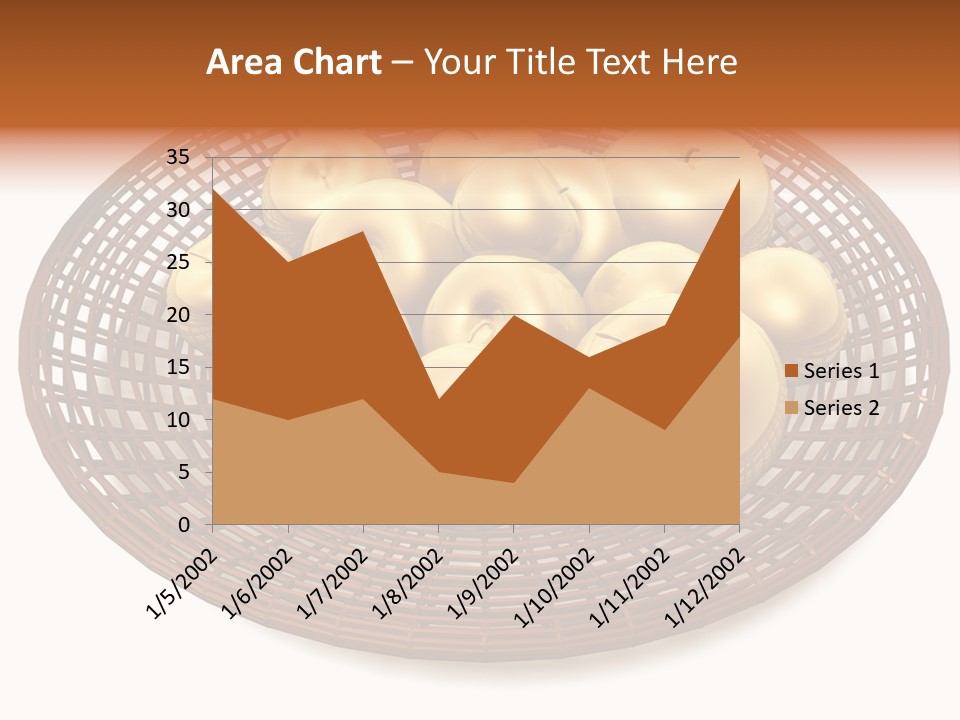Golden Apples In Blank Basket On White Background PowerPoint Template