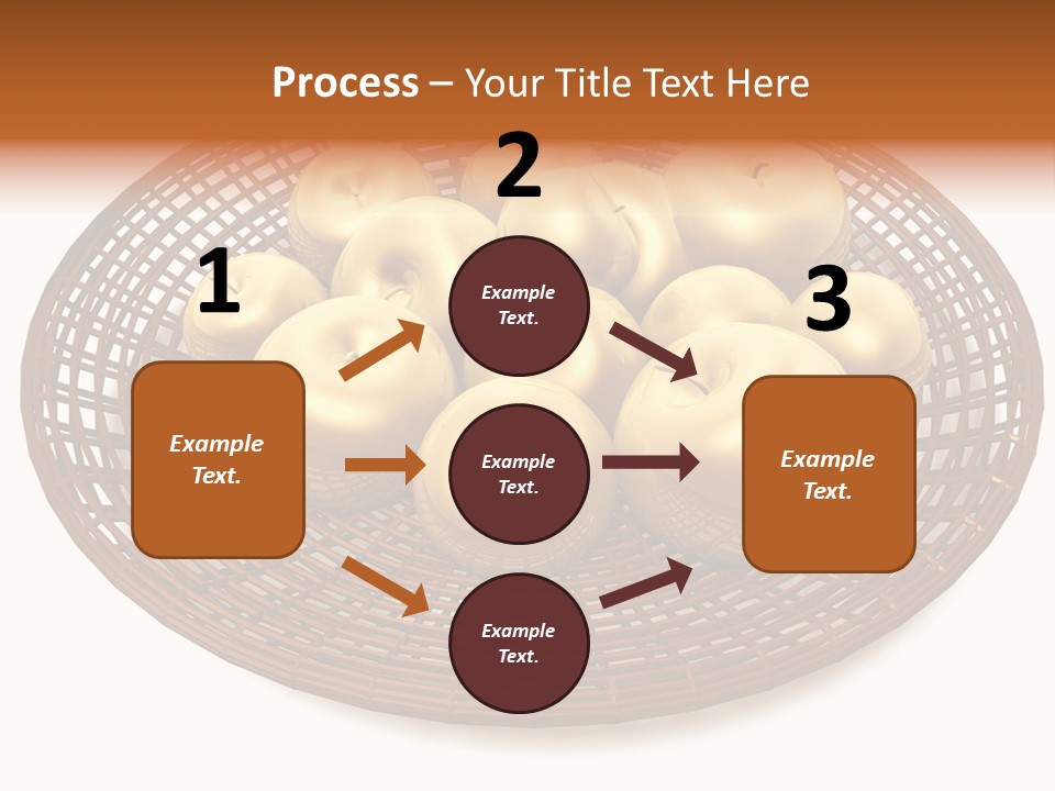 Golden Apples In Blank Basket On White Background PowerPoint Template