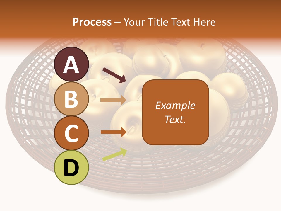 Golden Apples In Blank Basket On White Background PowerPoint Template