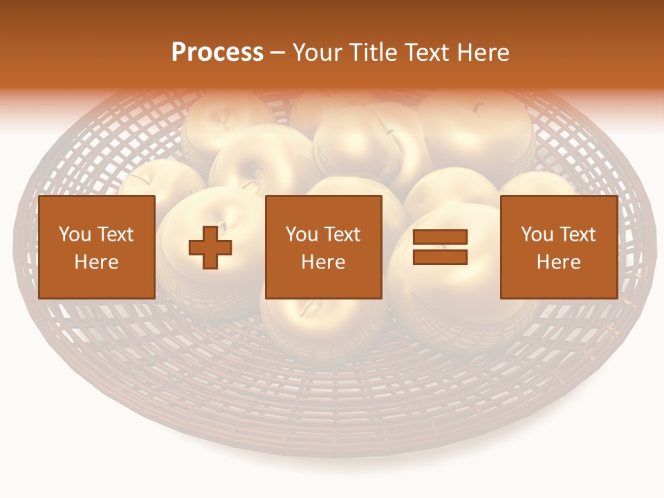 Golden Apples In Blank Basket On White Background PowerPoint Template