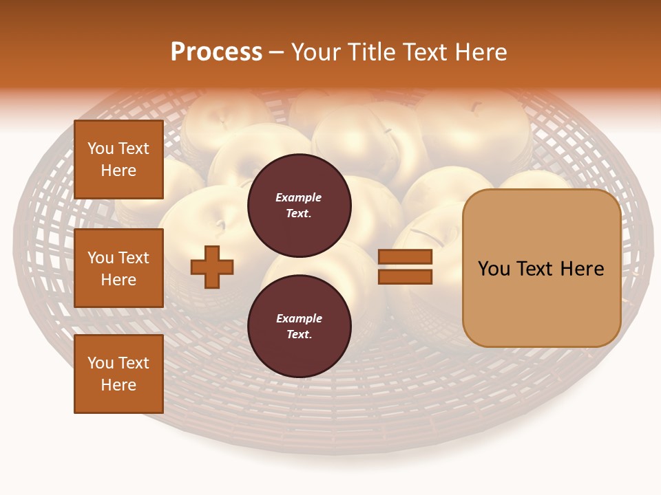 Golden Apples In Blank Basket On White Background PowerPoint Template