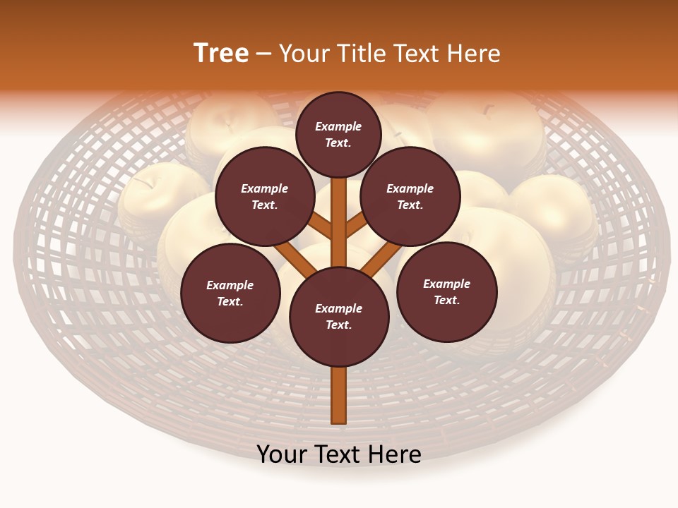 Golden Apples In Blank Basket On White Background PowerPoint Template