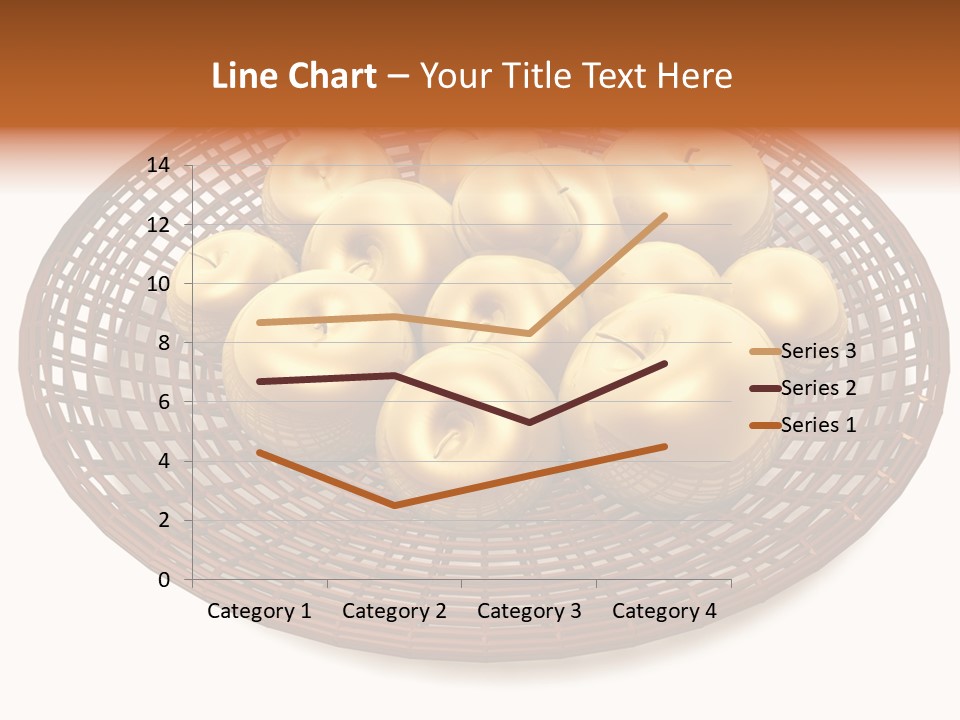 Golden Apples In Blank Basket On White Background PowerPoint Template