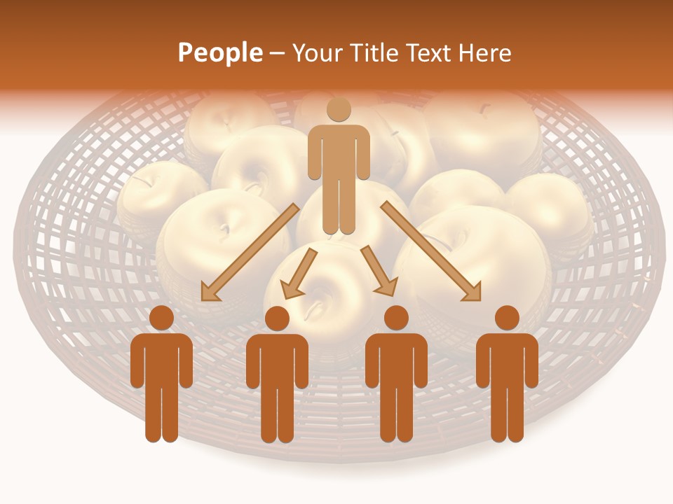 Golden Apples In Blank Basket On White Background PowerPoint Template