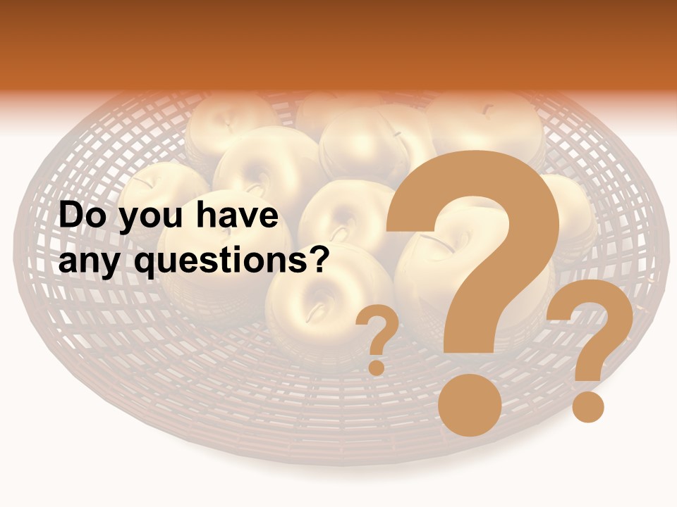 Golden Apples In Blank Basket On White Background PowerPoint Template