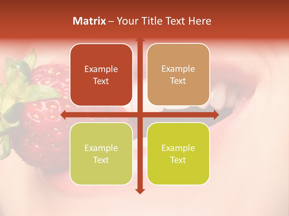 Beautiful Lips Holding A Strawberry PowerPoint Template