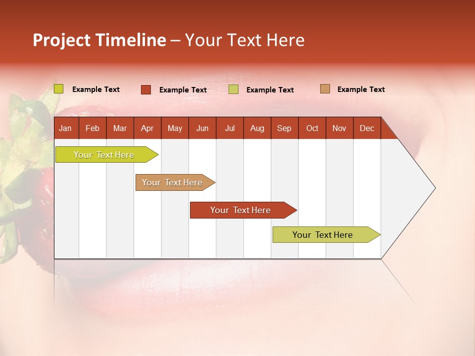 Beautiful Lips Holding A Strawberry PowerPoint Template