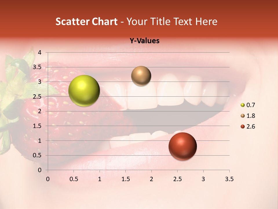Beautiful Lips Holding A Strawberry PowerPoint Template