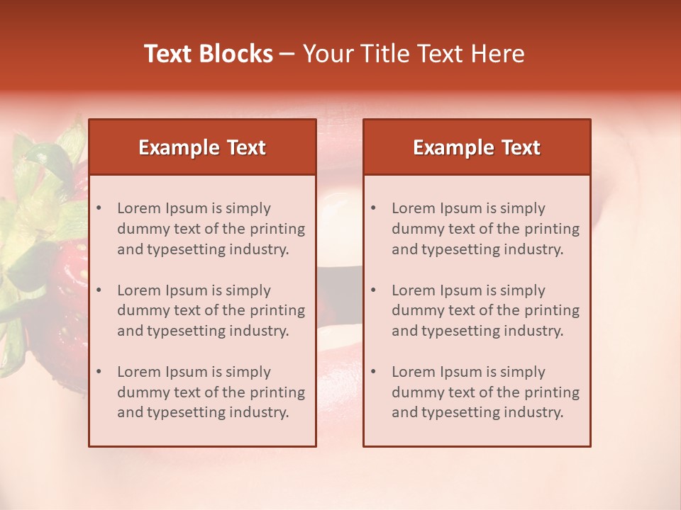 Beautiful Lips Holding A Strawberry PowerPoint Template
