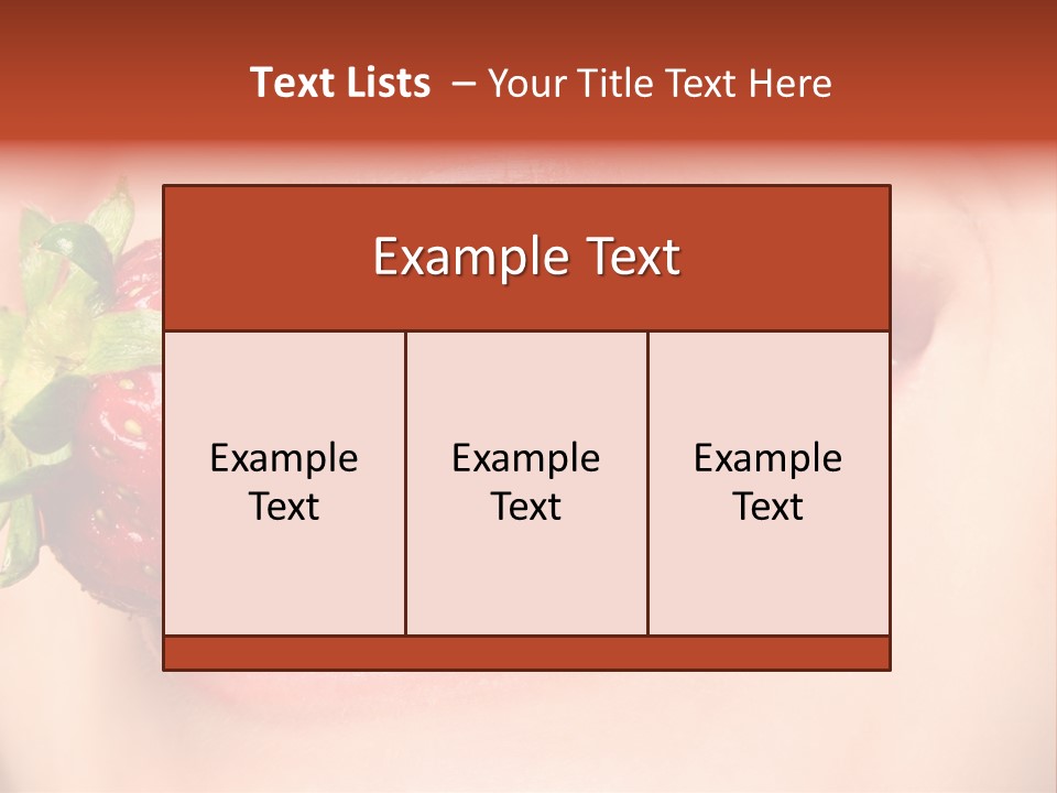 Beautiful Lips Holding A Strawberry PowerPoint Template