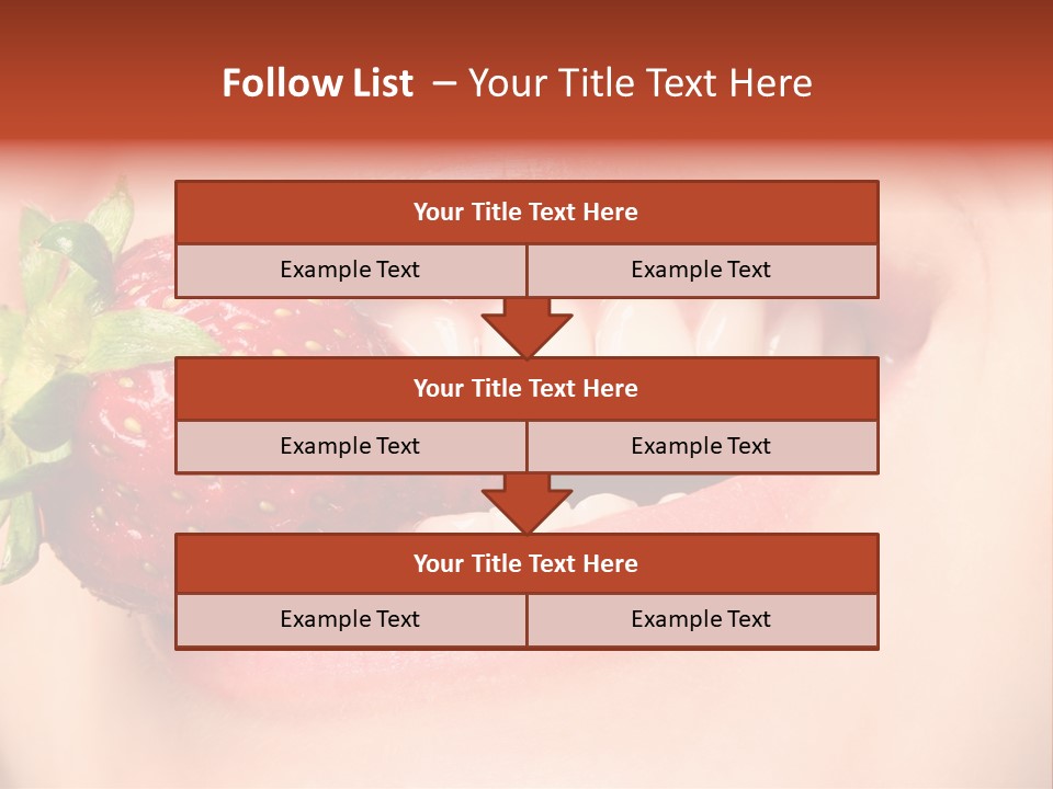 Beautiful Lips Holding A Strawberry PowerPoint Template