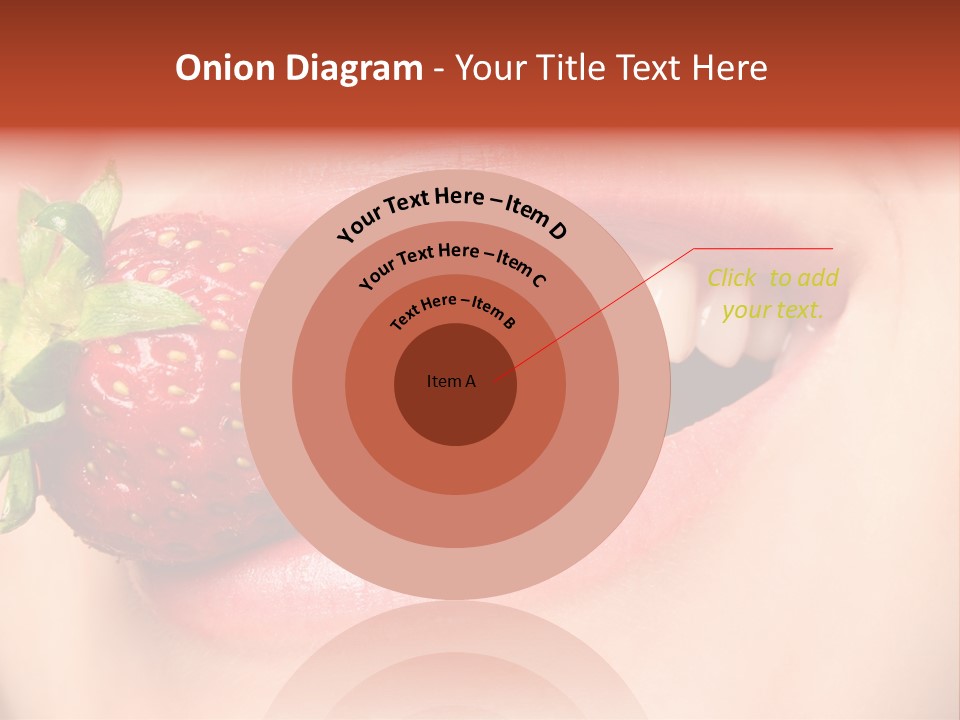 Beautiful Lips Holding A Strawberry PowerPoint Template