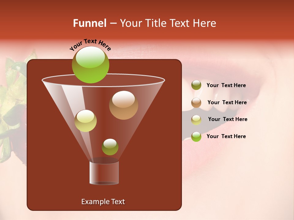 Beautiful Lips Holding A Strawberry PowerPoint Template