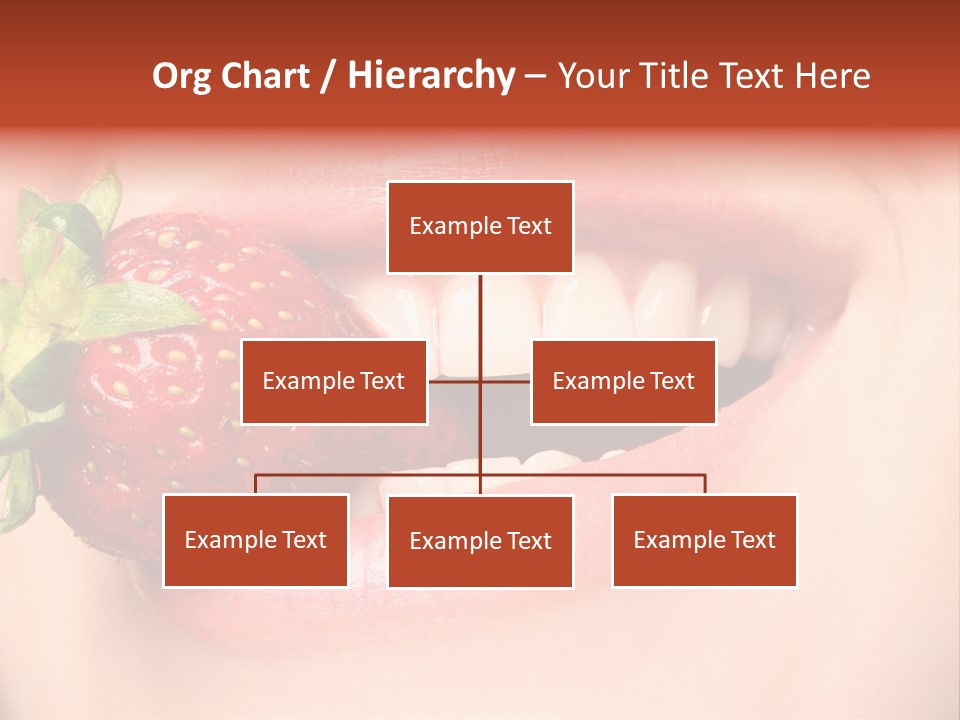 Beautiful Lips Holding A Strawberry PowerPoint Template