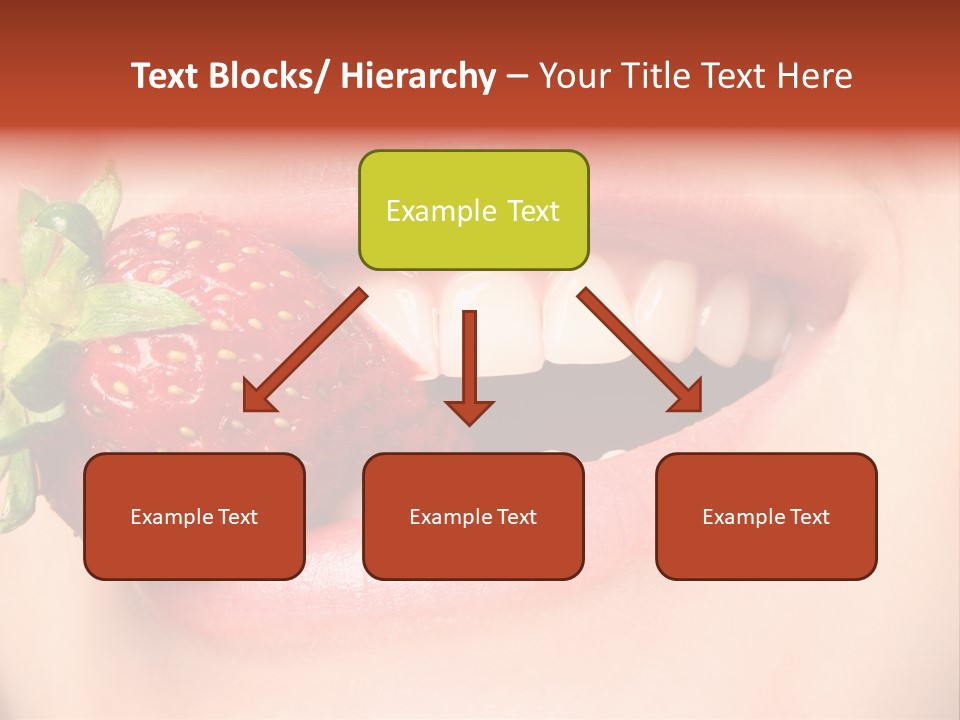 Beautiful Lips Holding A Strawberry PowerPoint Template