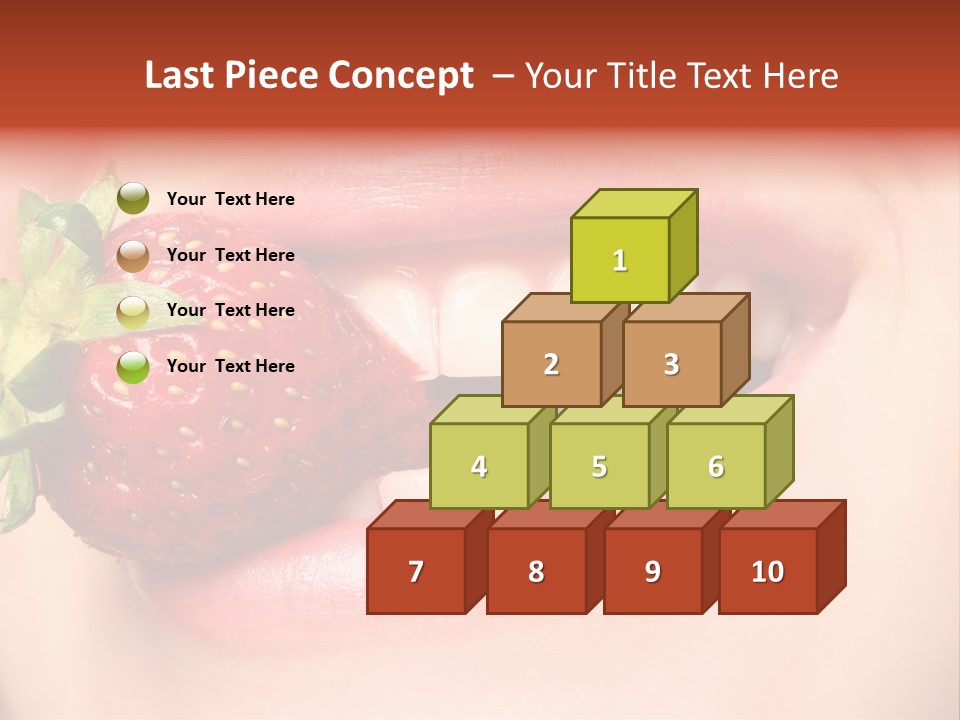 Beautiful Lips Holding A Strawberry PowerPoint Template
