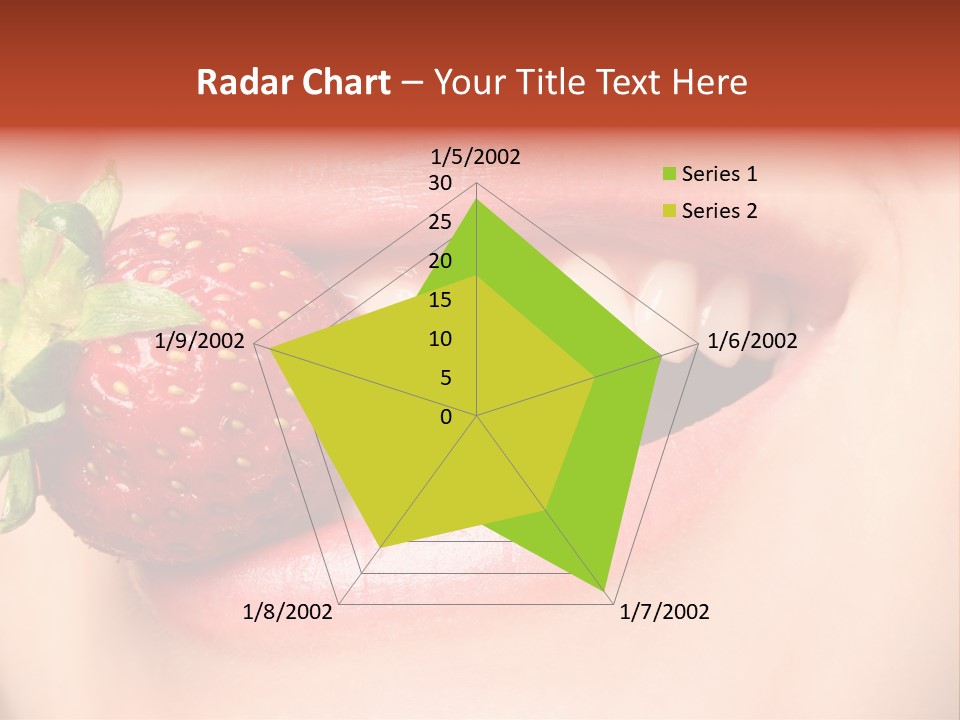 Beautiful Lips Holding A Strawberry PowerPoint Template