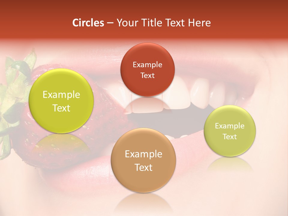 Beautiful Lips Holding A Strawberry PowerPoint Template