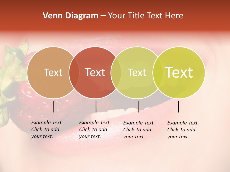 Beautiful Lips Holding A Strawberry PowerPoint Template