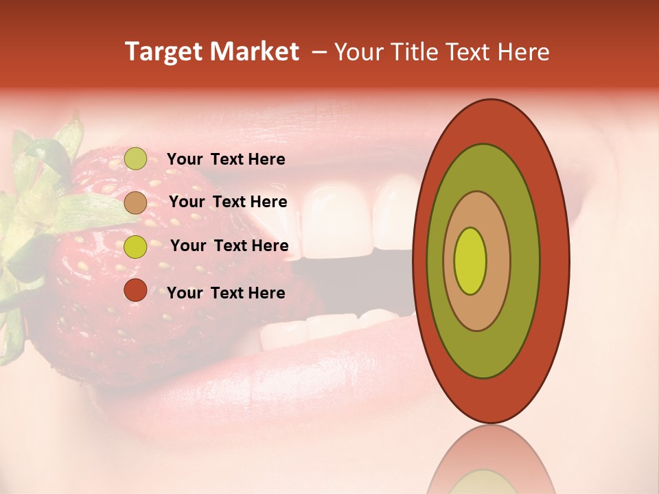 Beautiful Lips Holding A Strawberry PowerPoint Template
